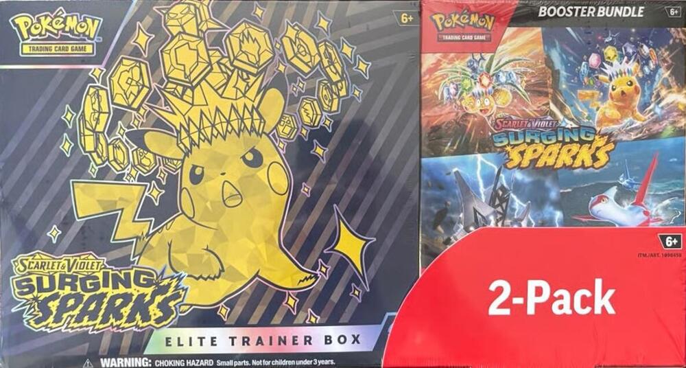 Pokemon Surging Sparks Elite Trainer Box and Booster Bundle Costco Exclusive