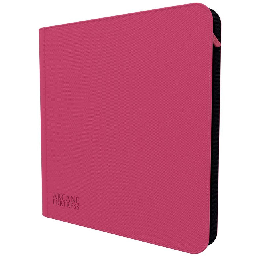 ARCANE FORTRESS: SOLID COLOR: PINK 12-POCKET ZIPPER BINDER