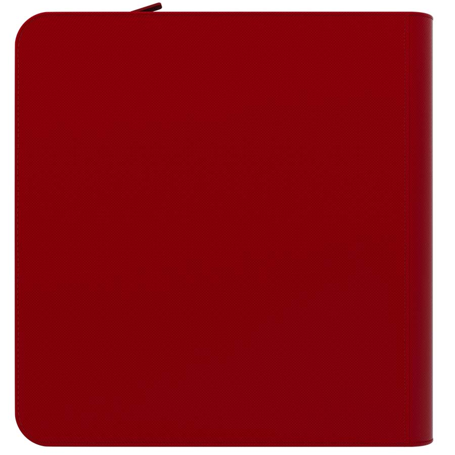 ARCANE FORTRESS: SOLID COLOR: RED 12-POCKET ZIPPER BINDER