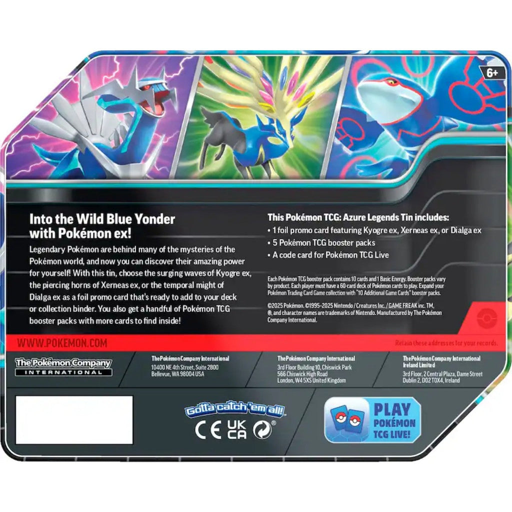 Pokemon TCG: Azure Legends Tin - 5 Packs (Random Tin)