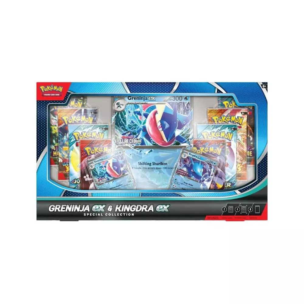 Pokemon TCG Greninja EX & Kingdra EX Special Collection Box - 8 Packs, Promo Cards