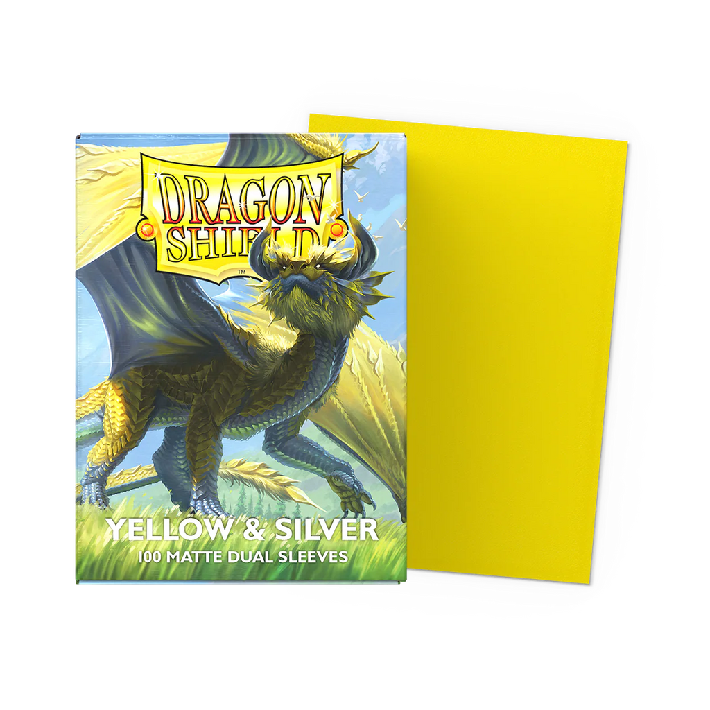 Dragon Shield Sleeves: Standard Matte Dual 100 Count - Yellow & Silver