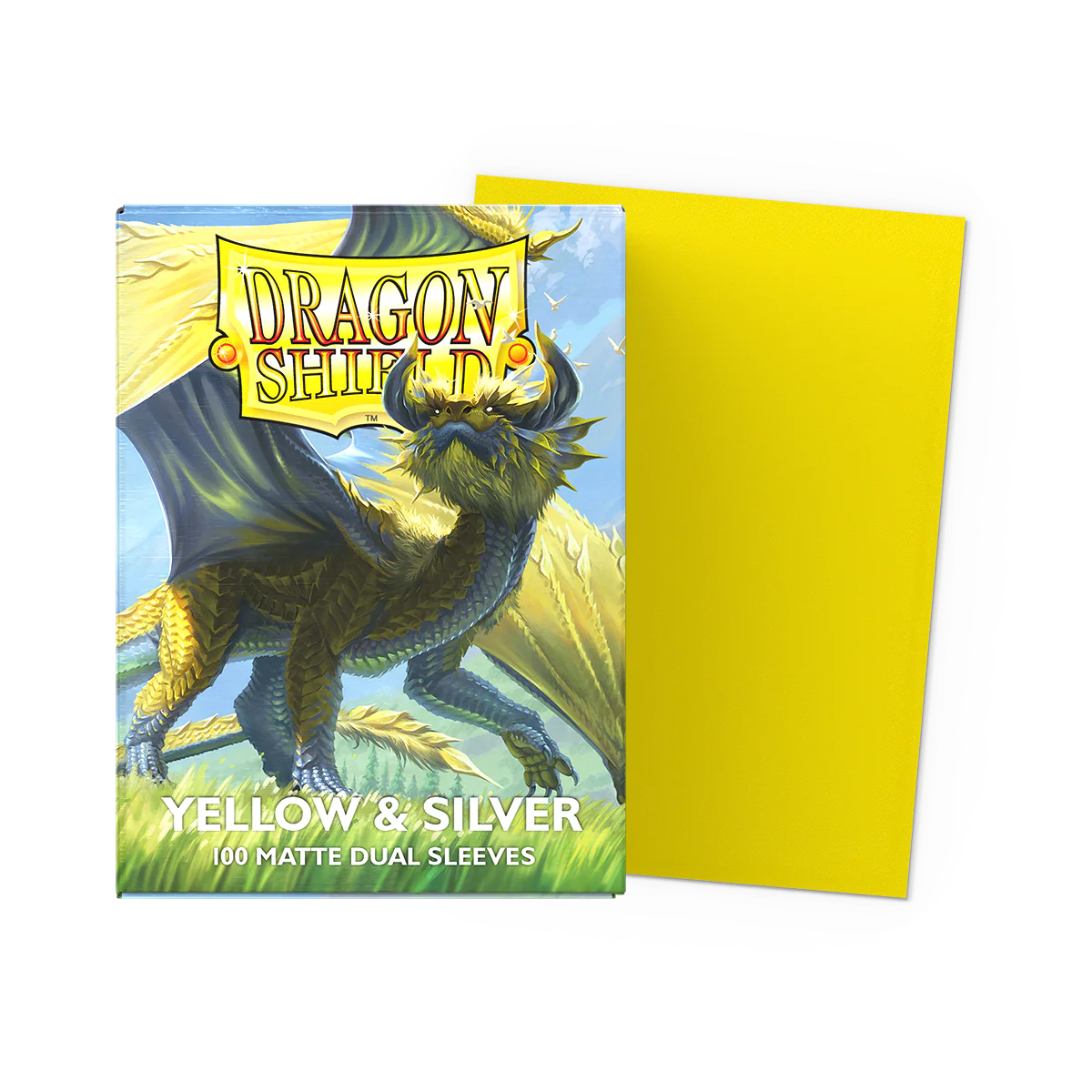 Dragon Shield Sleeves: Standard Matte Dual 100 Count - Yellow & Silver
