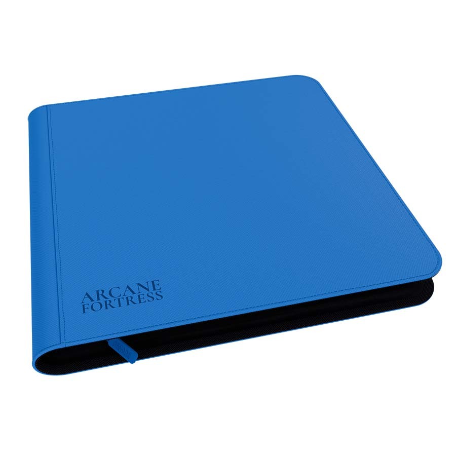 ARCANE FORTRESS: SOLID COLOR: BLUE 12-POCKET ZIPPER BINDER