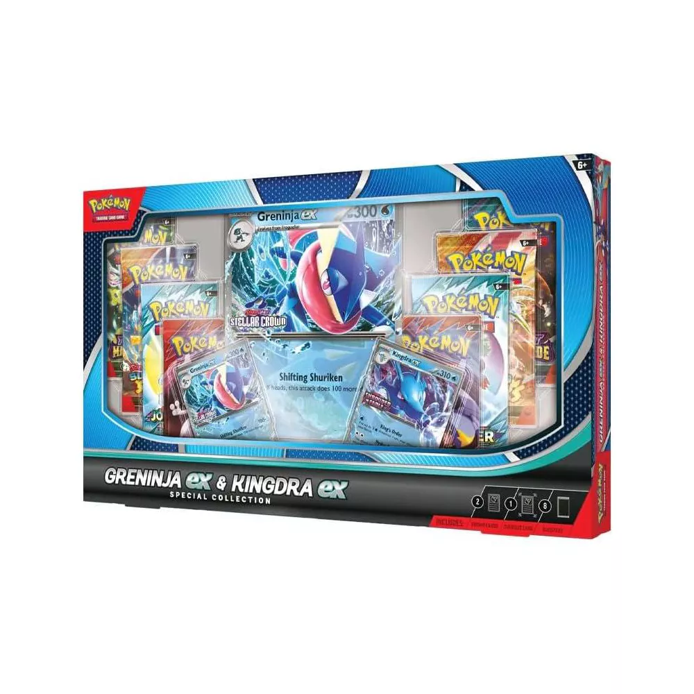 Pokemon TCG Greninja EX & Kingdra EX Special Collection Box - 8 Packs, Promo Cards