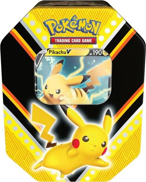Pokémon TCG V Powers Eevee V/Pikachu V/Eternatus V Tin 3x Lot (Vertical)