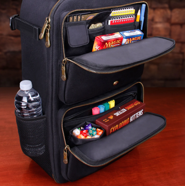 ENHANCE MTG Backpack for Deck Boxes, Sleeved Cards, Playmat (Black)