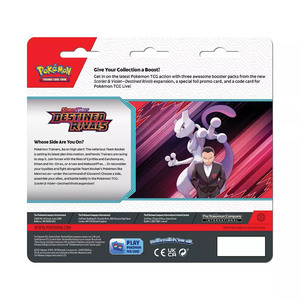 Pokémon Trading Card Game: Scarlet & Violet— Destined Rivals Three-Booster Blister Zebstrika