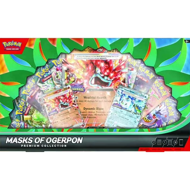 Pokemon TCG: Masks Of Ogerpon ex Premium Collection - 10 Packs, Promos