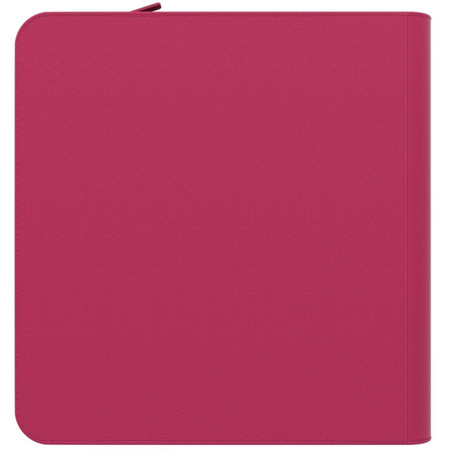 ARCANE FORTRESS: SOLID COLOR: PINK 12-POCKET ZIPPER BINDER