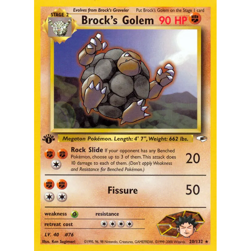 [NM] Brock's Golem #020/132-Gym Heroes