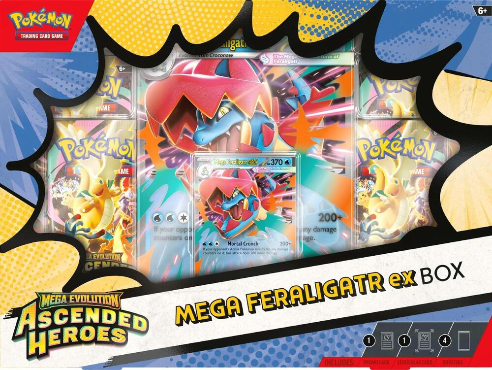 Pokémon TCG: Mega Evolution—Ascended Heroes ex Box - Styles May Vary (Mega Meganium/Emboar/Feraligatr)