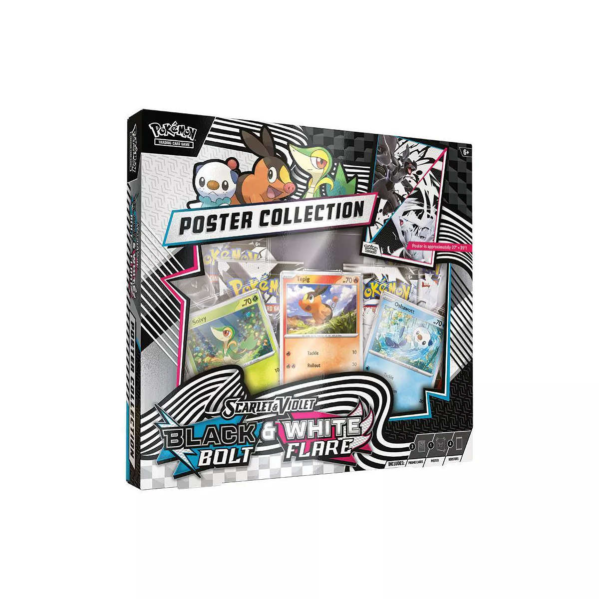 Pokemon TCG Scarlet & Violet 10.5 Unova Poster Collection Box - 4 Packs