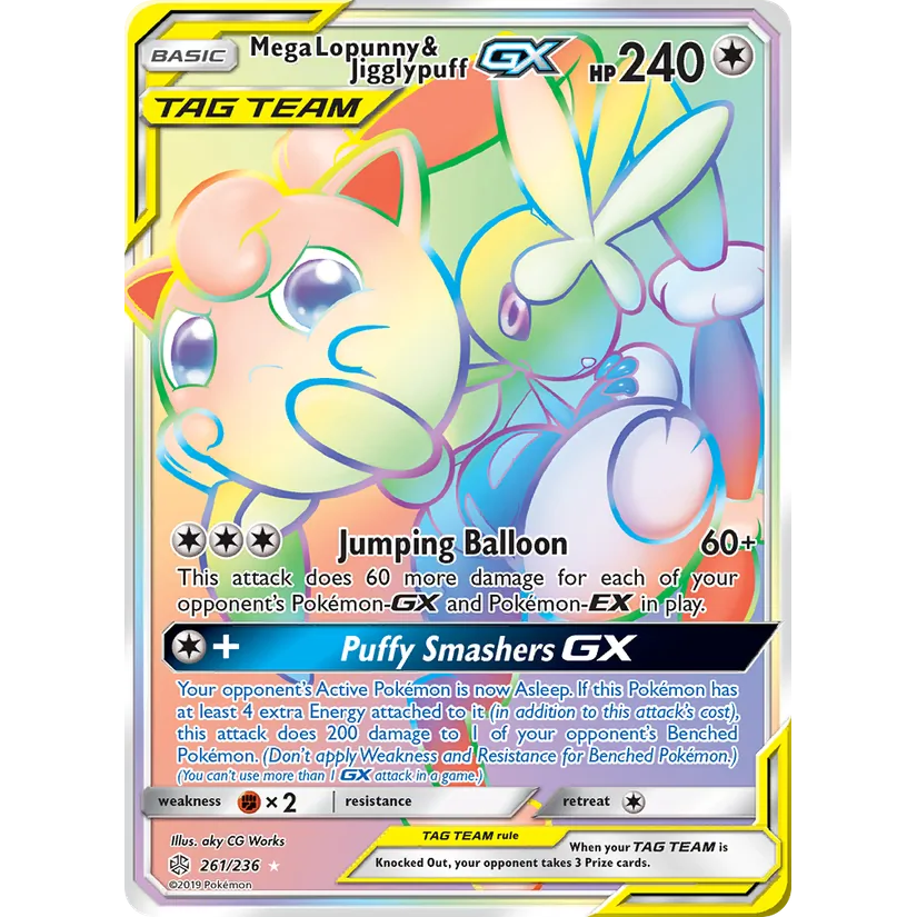 [NM] Mega Lopunny & Jigglypuff GX (Secret) #261/236-SM - Cosmic Eclipse
