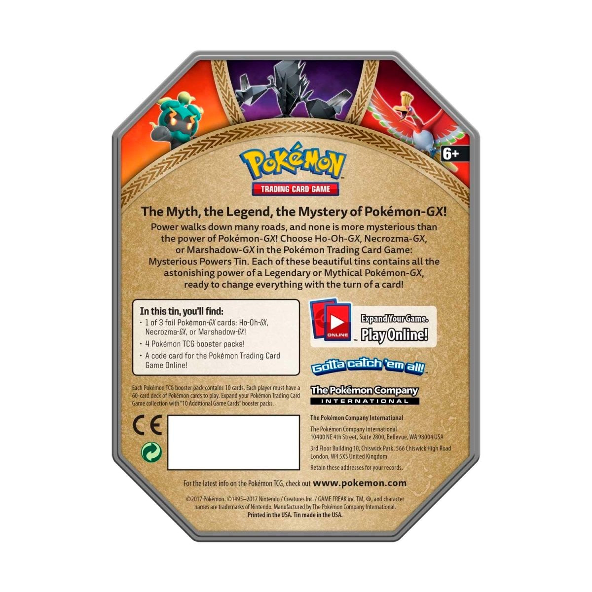 Pokemon TCG: Mysterious Powers Necrozma GX Tin Set [4 Booster Packs & Promo Card]