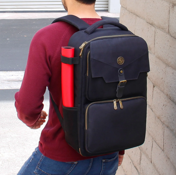 ENHANCE MTG Backpack for Deck Boxes, Sleeved Cards, Playmat (Black)