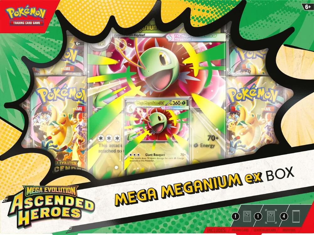 Pokémon TCG: Mega Evolution—Ascended Heroes ex Box - Styles May Vary (Mega Meganium/Emboar/Feraligatr)