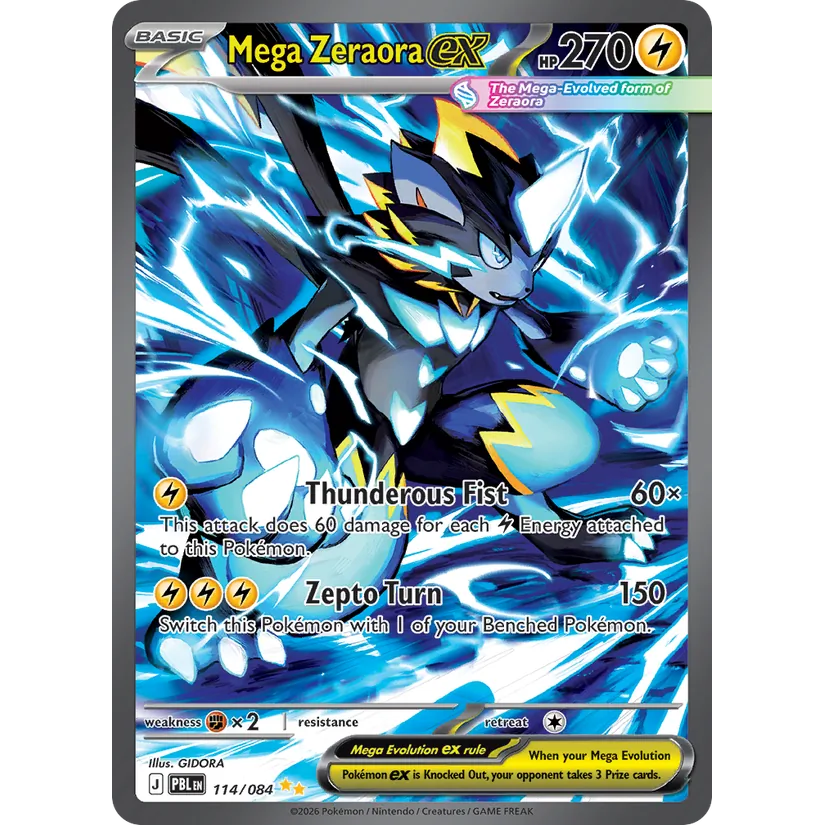 [NM] Mega Zeraora ex #114/084-ME05: Pitch Black