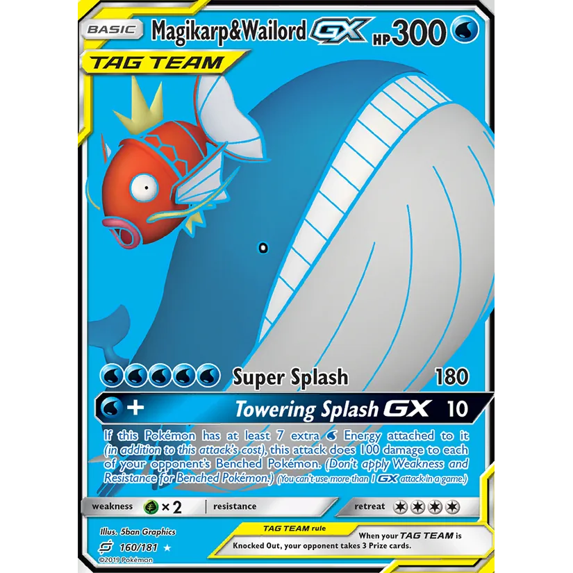 [NM] Magikarp & Wailord GX (Full Art) #160/181-SM - Team Up