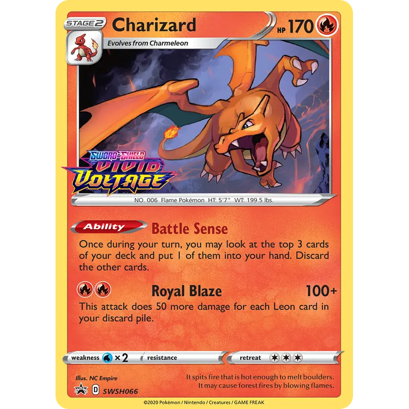 [NM] Charizard - SWSH066 (Prerelease) #SWSH066-SWSH: Sword & Shield Promo Cards