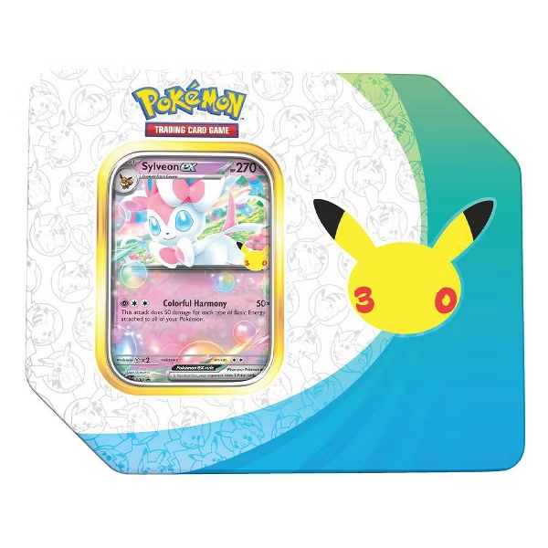 Pokemon Trading Card Game: 30th Celebration Tin (Sylveon or Greninja)- Styles May Vary