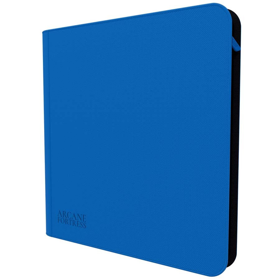 ARCANE FORTRESS: SOLID COLOR: BLUE 12-POCKET ZIPPER BINDER