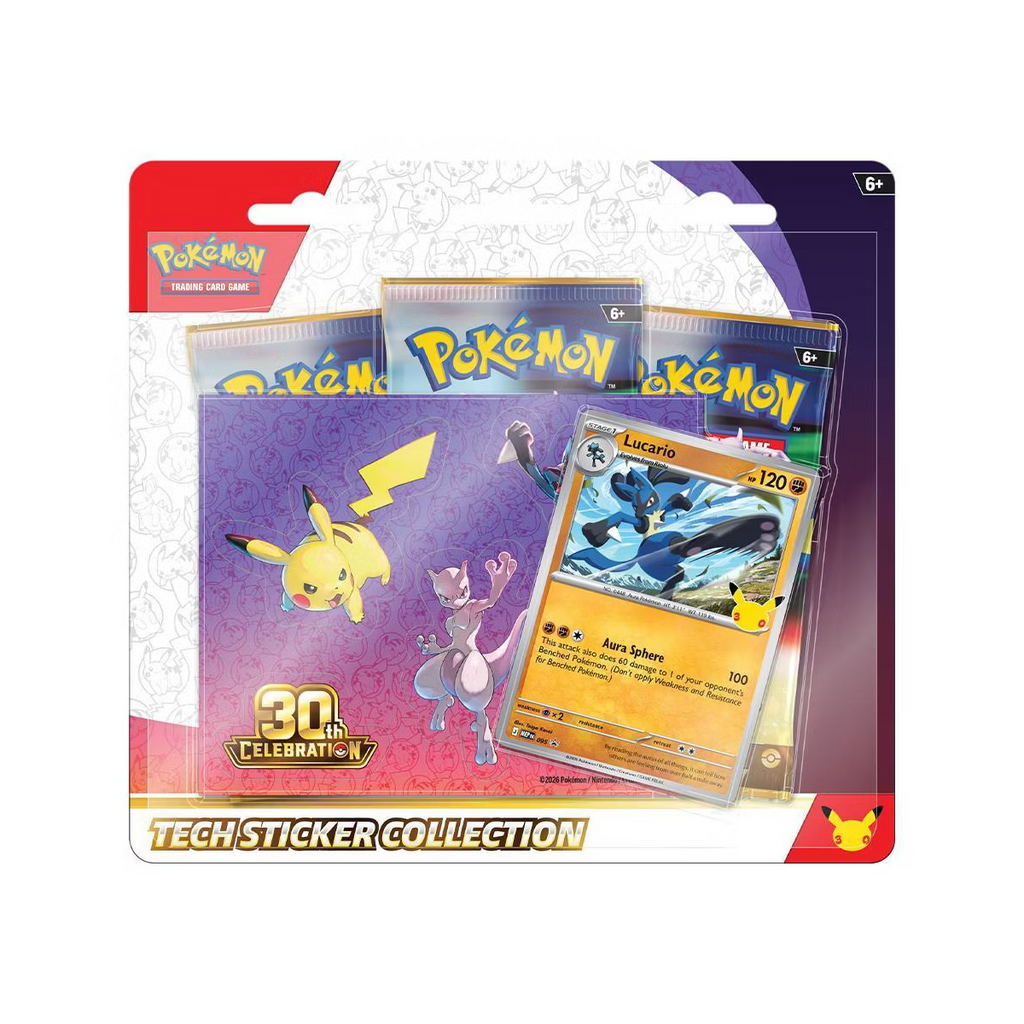 Pokémon Trading Card Game: 30th Celebration Tech Sticker Collection (Lucario or Alolan Exeggutor)- Styles May Vary