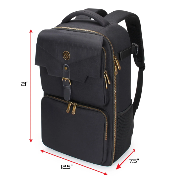 ENHANCE MTG Backpack for Deck Boxes, Sleeved Cards, Playmat (Black)