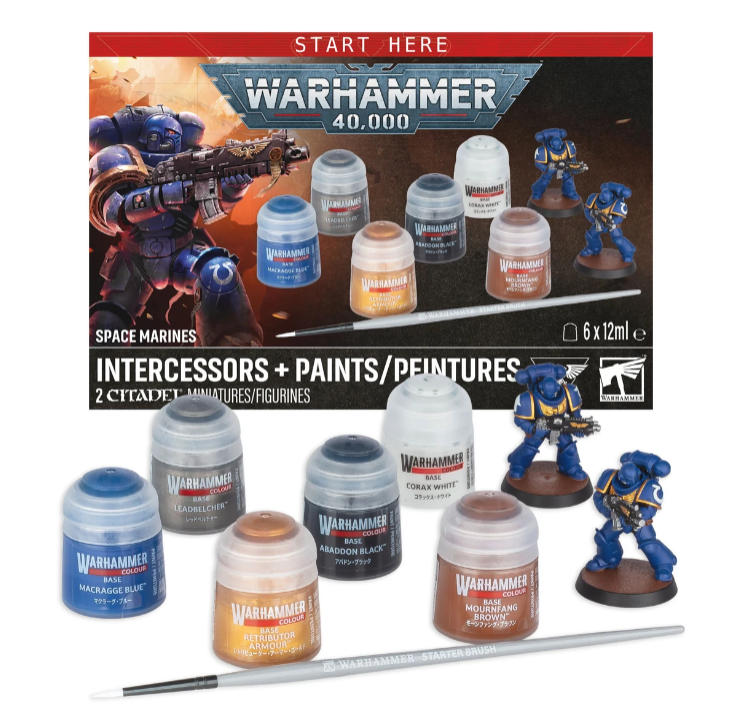 Warhammer 40K: Space Marines - Intercessors + Paints