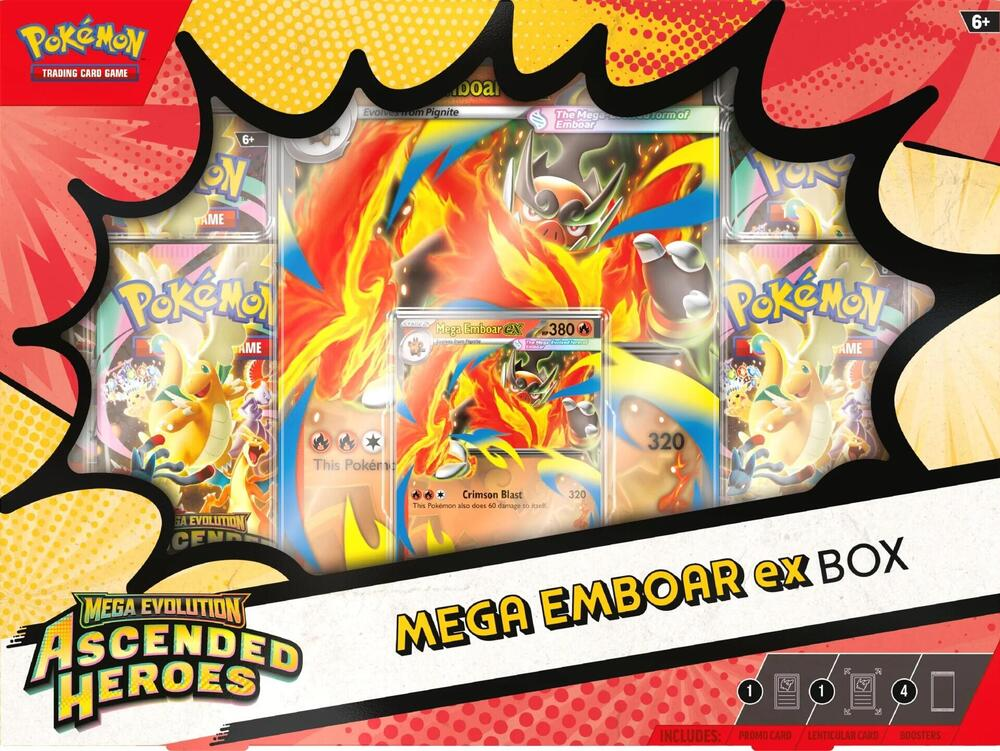 Pokémon TCG: Mega Evolution—Ascended Heroes ex Box - Styles May Vary (Mega Meganium/Emboar/Feraligatr)