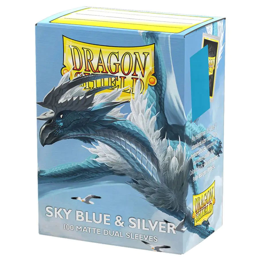 Dragon Shield Sleeves: Standard Matte Dual 100 Count - Sky Blue and Silver